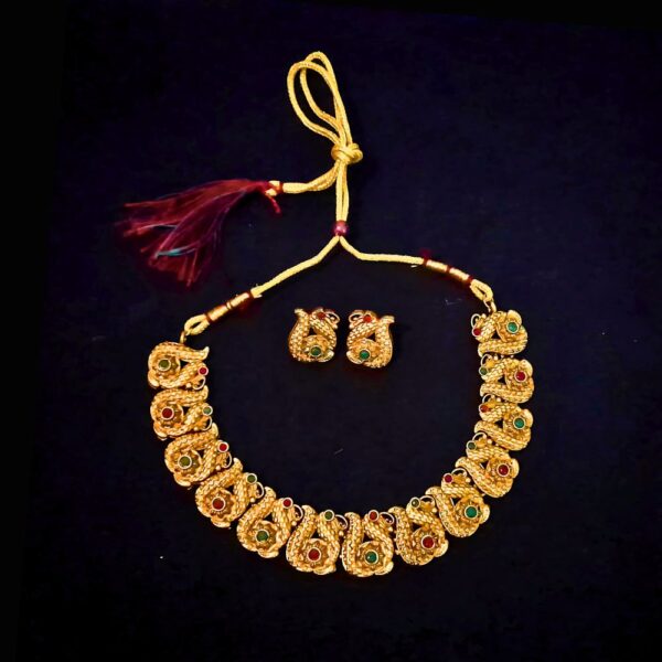 Antic Gold Plated Necklace Set-ANNK001- Jewelady (6)